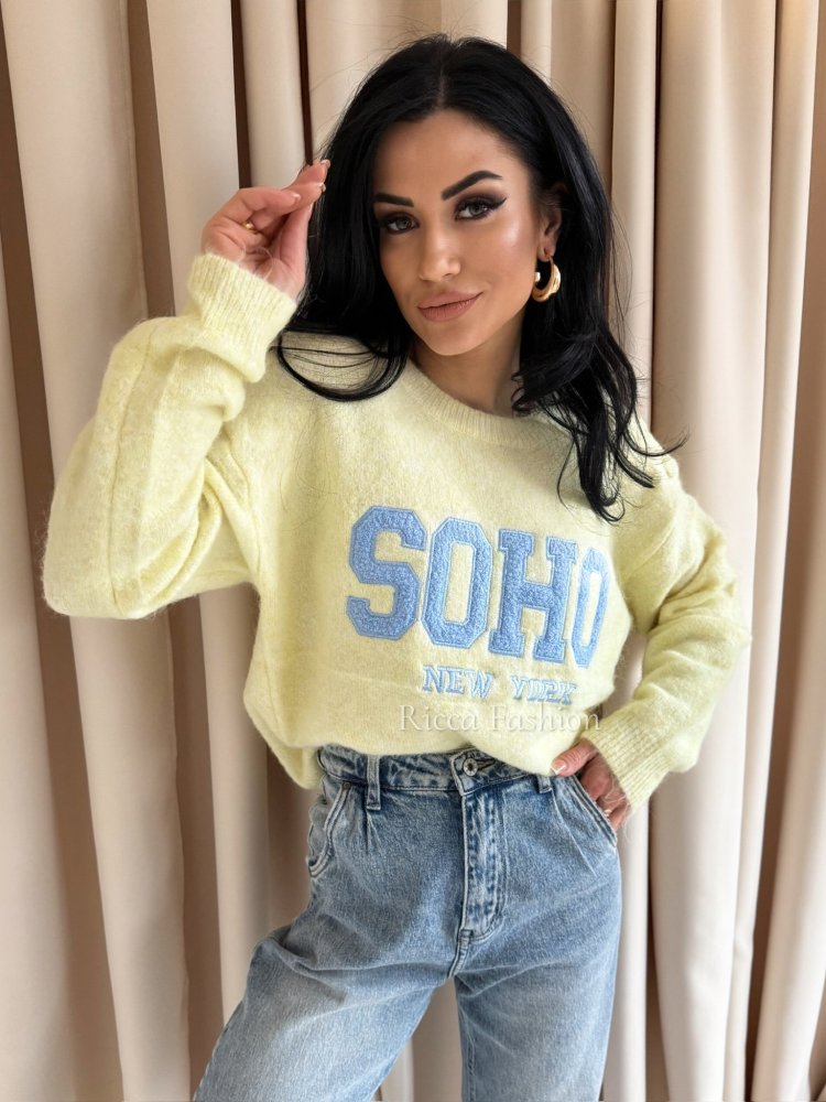 Sweter z wełną SOHO, banana