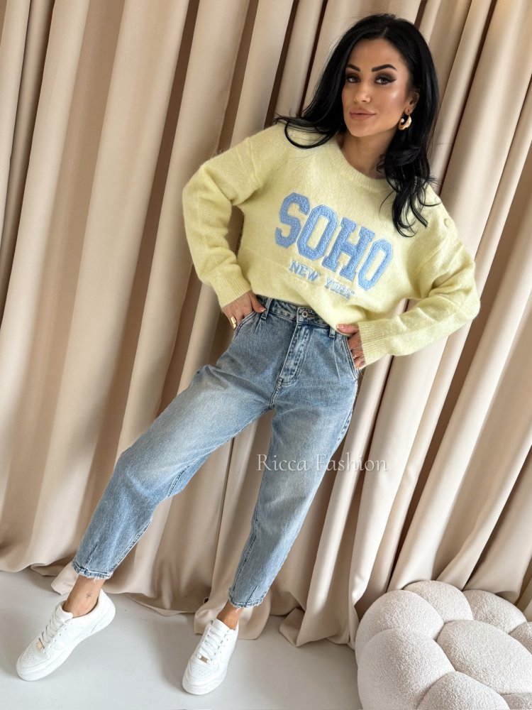 Sweter z wełną SOHO, banana