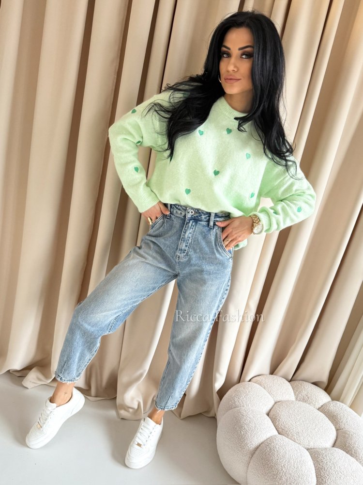 Sweter z wełną SWEET HEART, pistachio