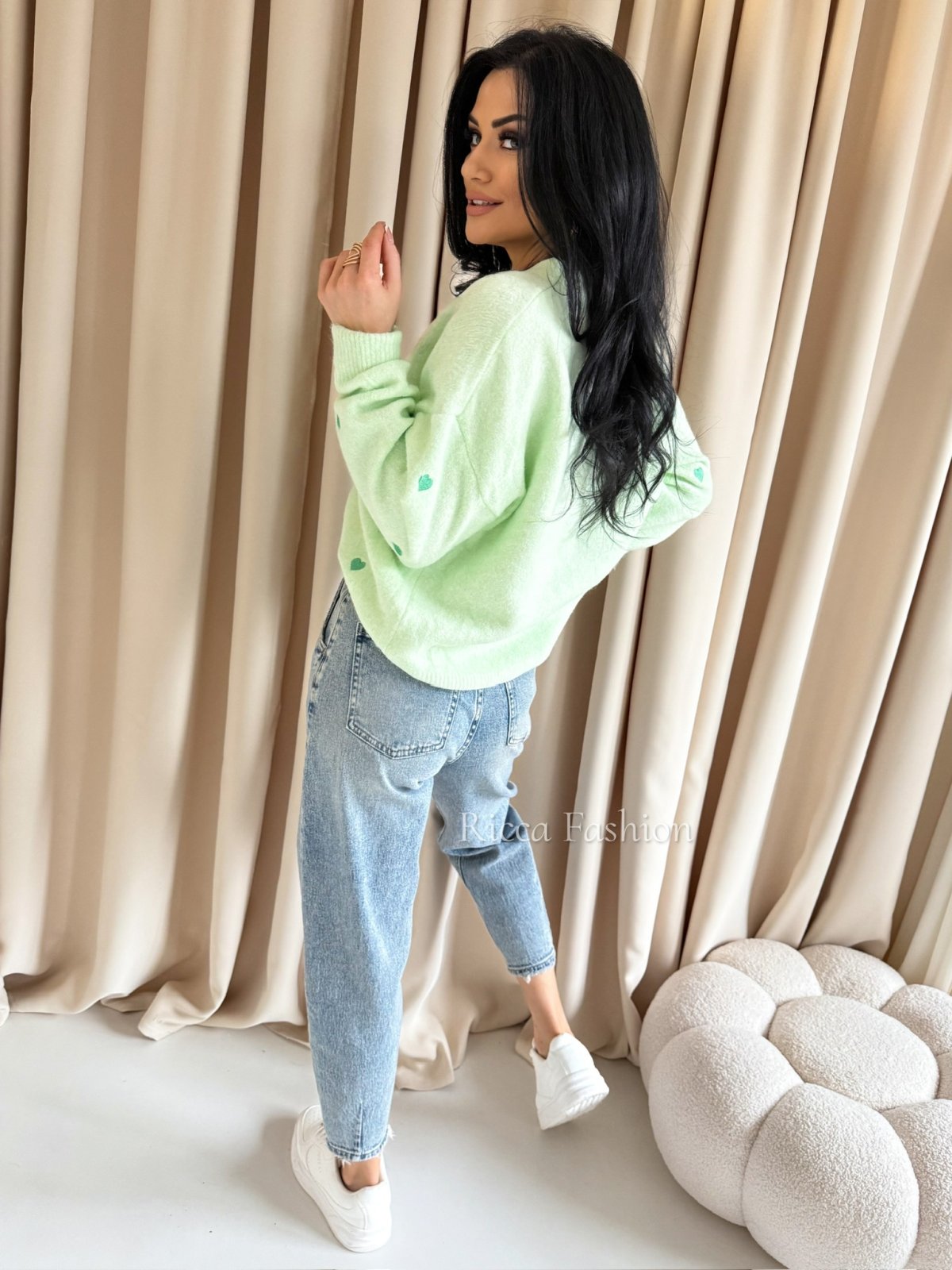 Sweter z wełną SWEET HEART, pistachio