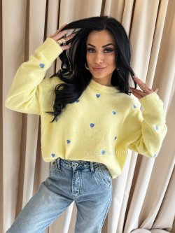 Sweter z wełną SWEET HEART, banana