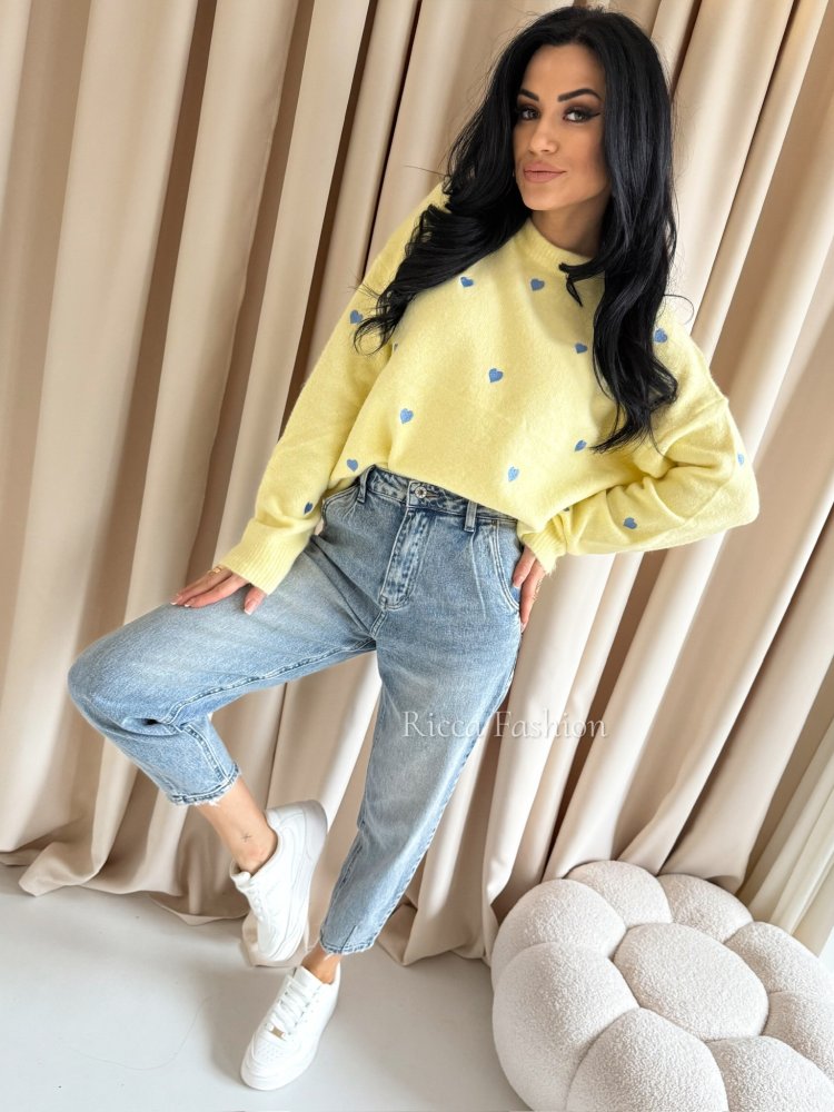 Sweter z wełną SWEET HEART, banana