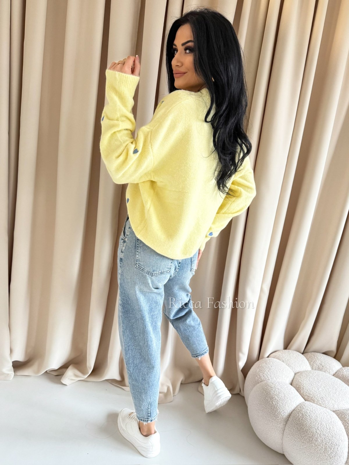 Sweter z wełną SWEET HEART, banana