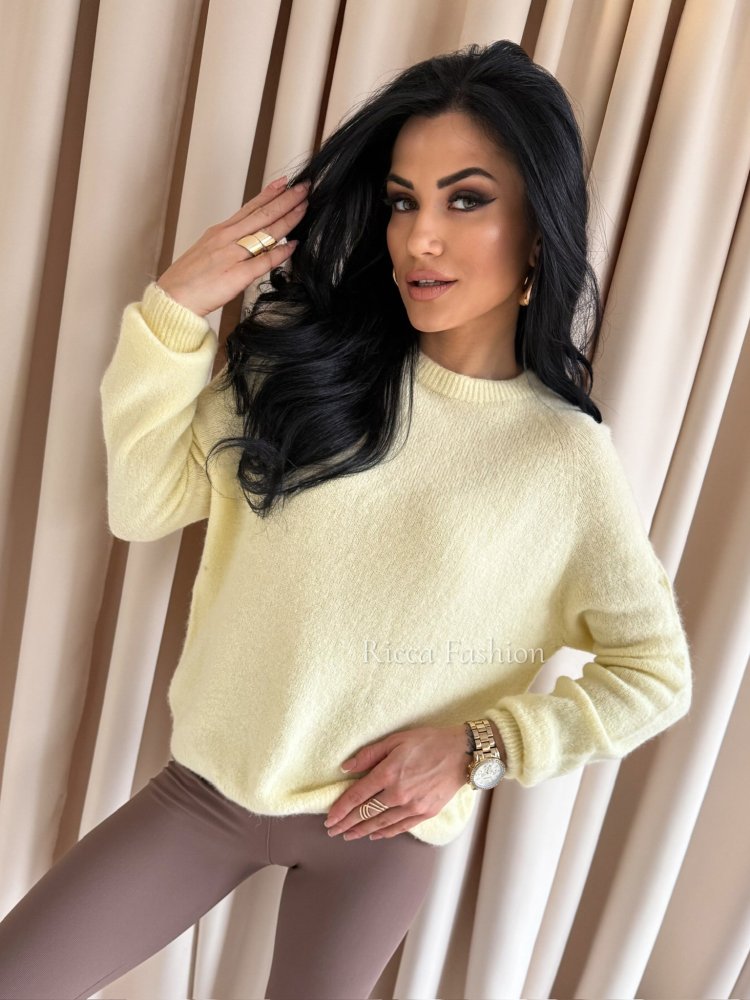 Sweter z baby alpaką CLAUDIO, banana