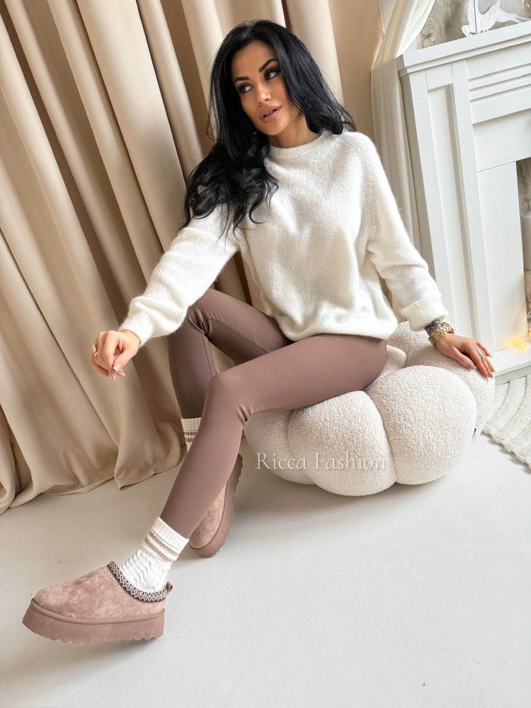 Sweter z baby alpaką CLAUDIO, ecru