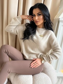 Sweter z baby alpaką CLAUDIO, beige
