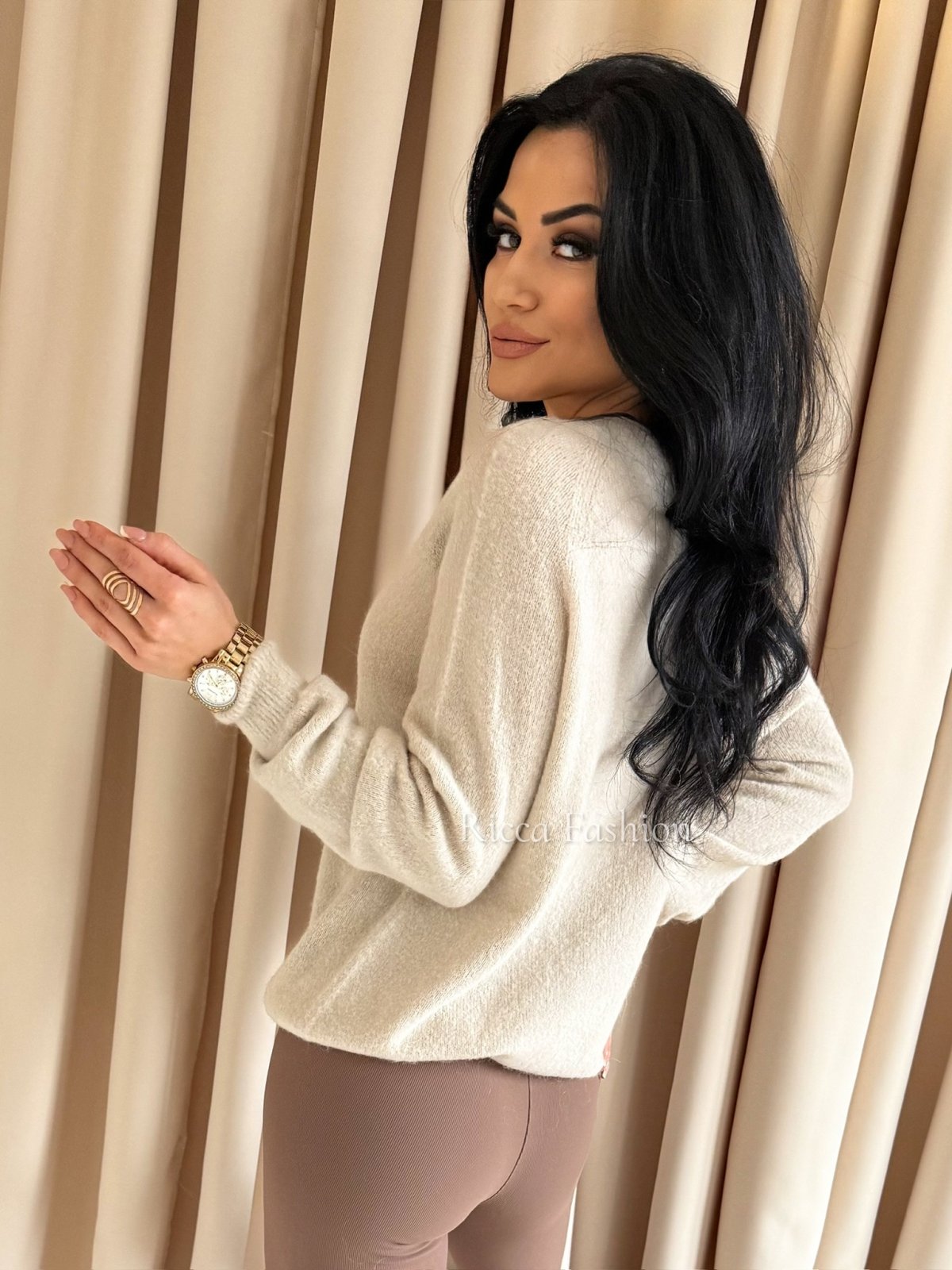 Sweter z baby alpaką CLAUDIO, beige