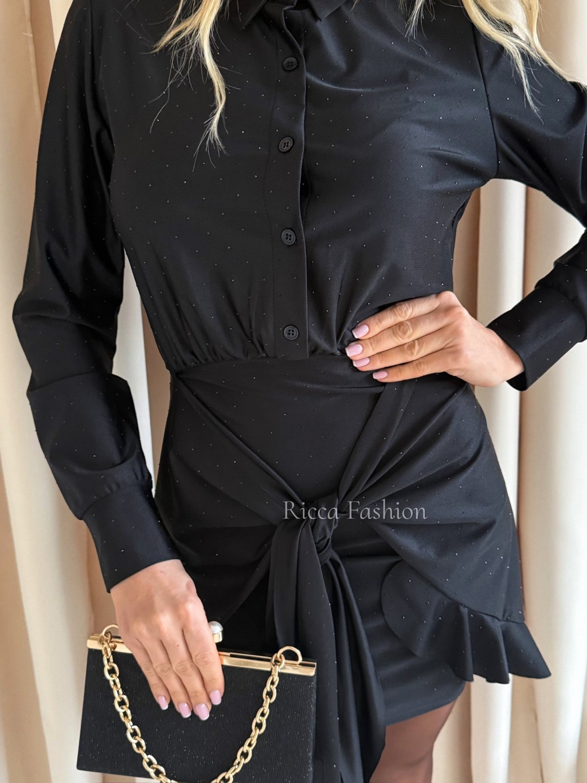 Sukienka z diamencikami ROSELLE, black