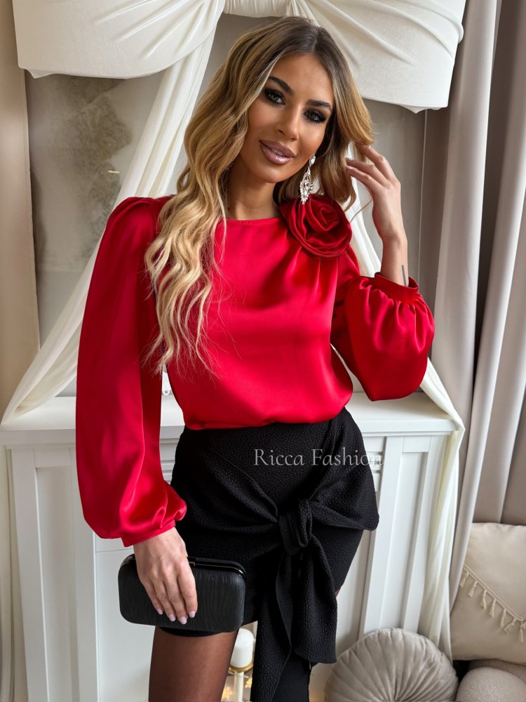 Koszula satynowa BESTY, red