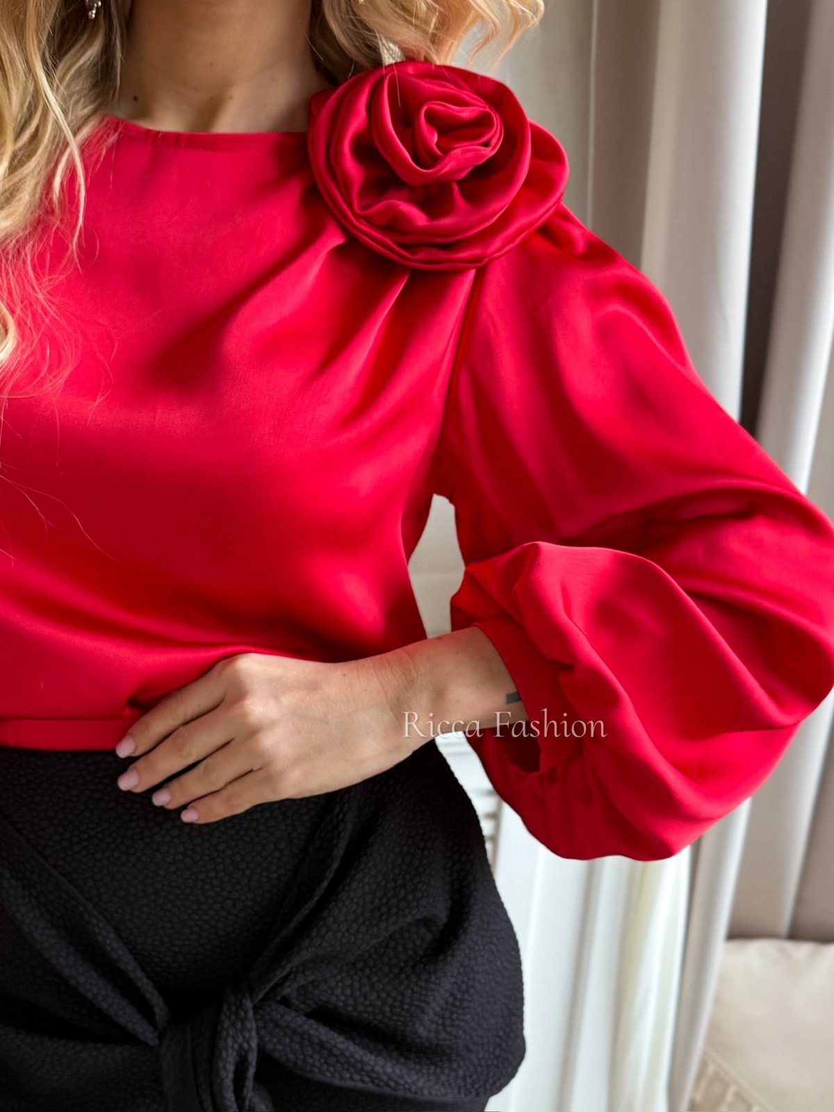 Koszula satynowa BESTY, red