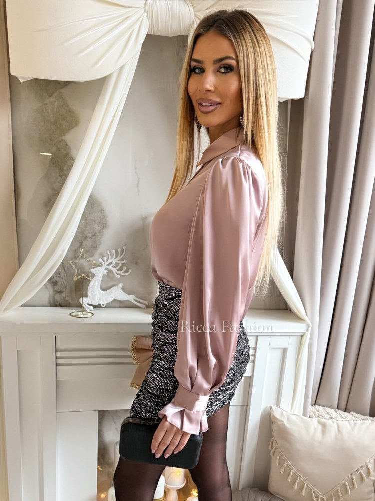 Koszula satynowa VALERIE, champagne