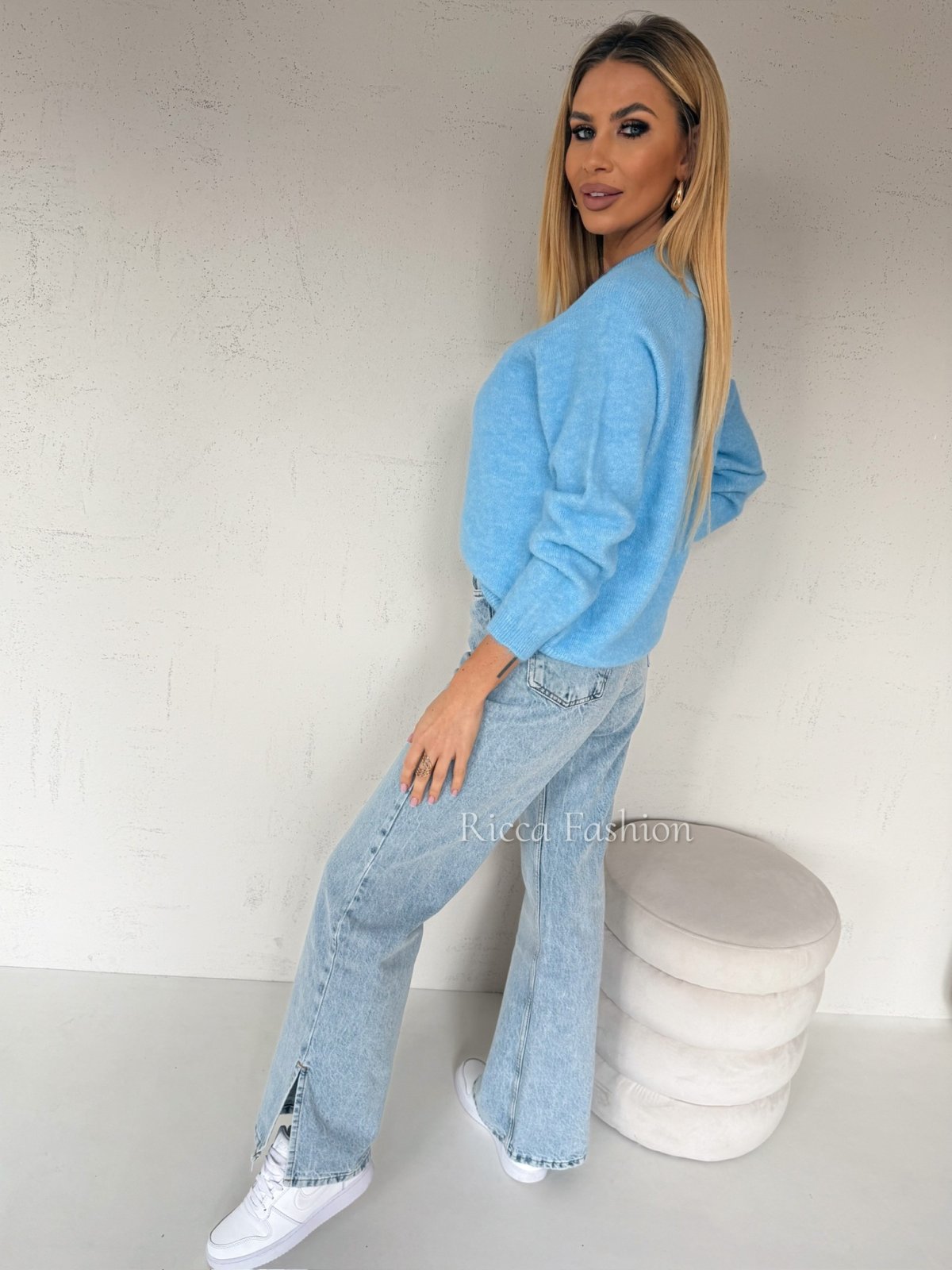 Sweter z wełną APRICIO, blue