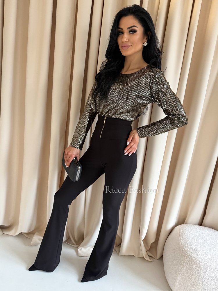 Body cekinowe EVELINE, black/gold