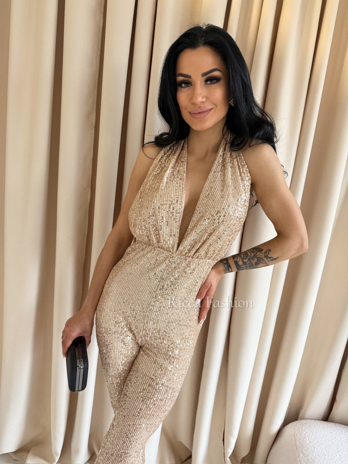 Kombinezon cekinowy CHARLIE, złoty