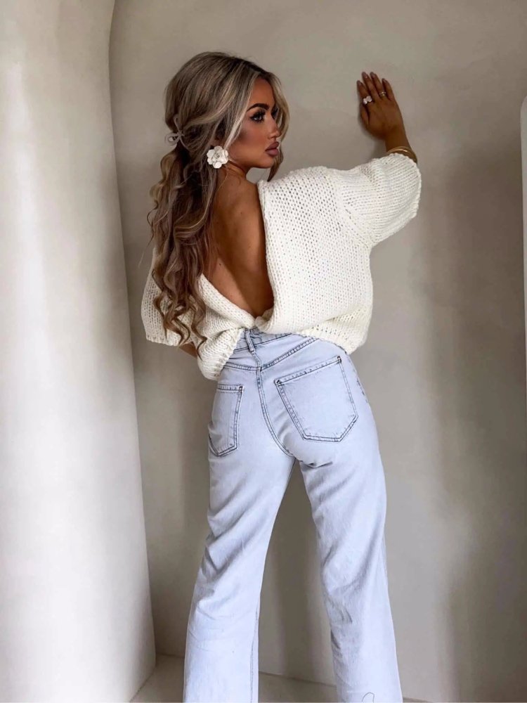 Kardigan z wełną ROYAL, ecru