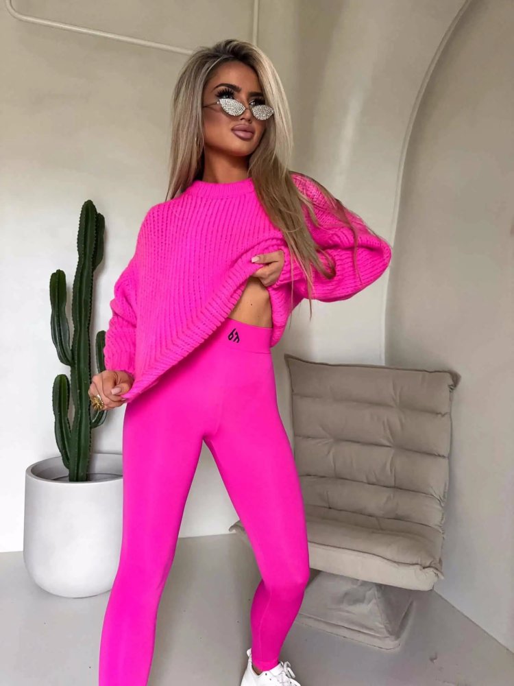 Sweter z wełną LEGEND, fuksja