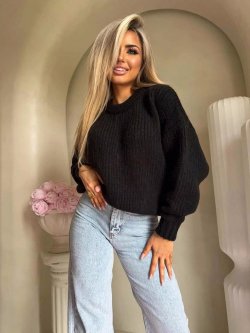 Sweter z wełną LEGEND, czarny