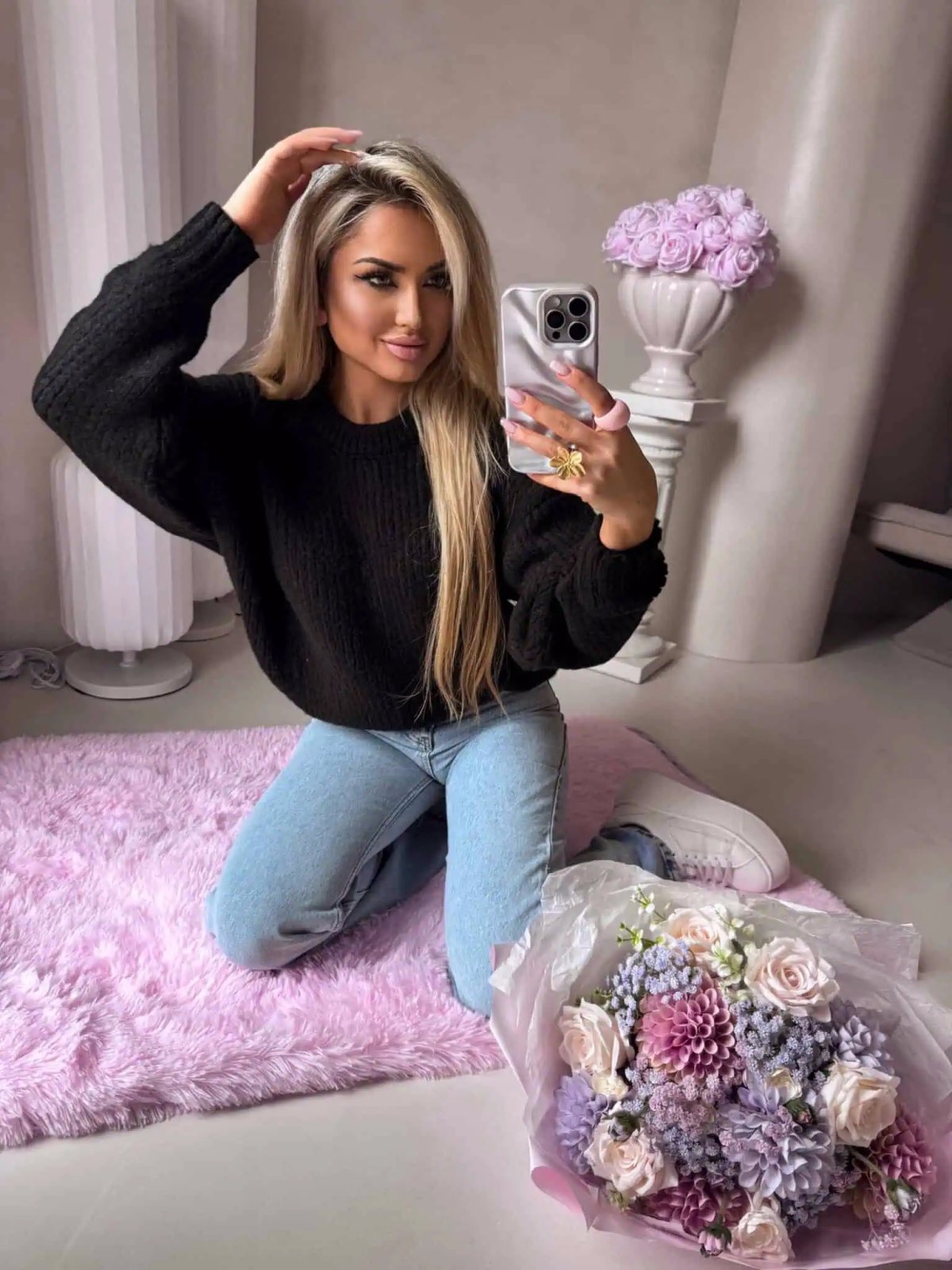 Sweter z wełną LEGEND, czarny