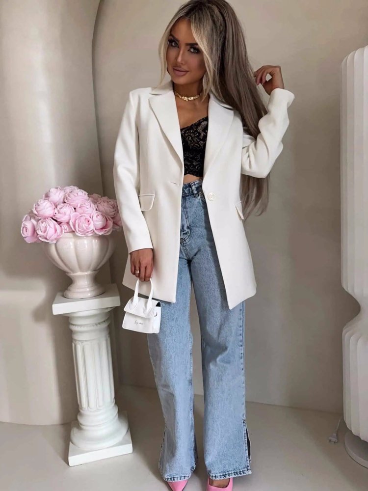 Marynarka LONG, ecru