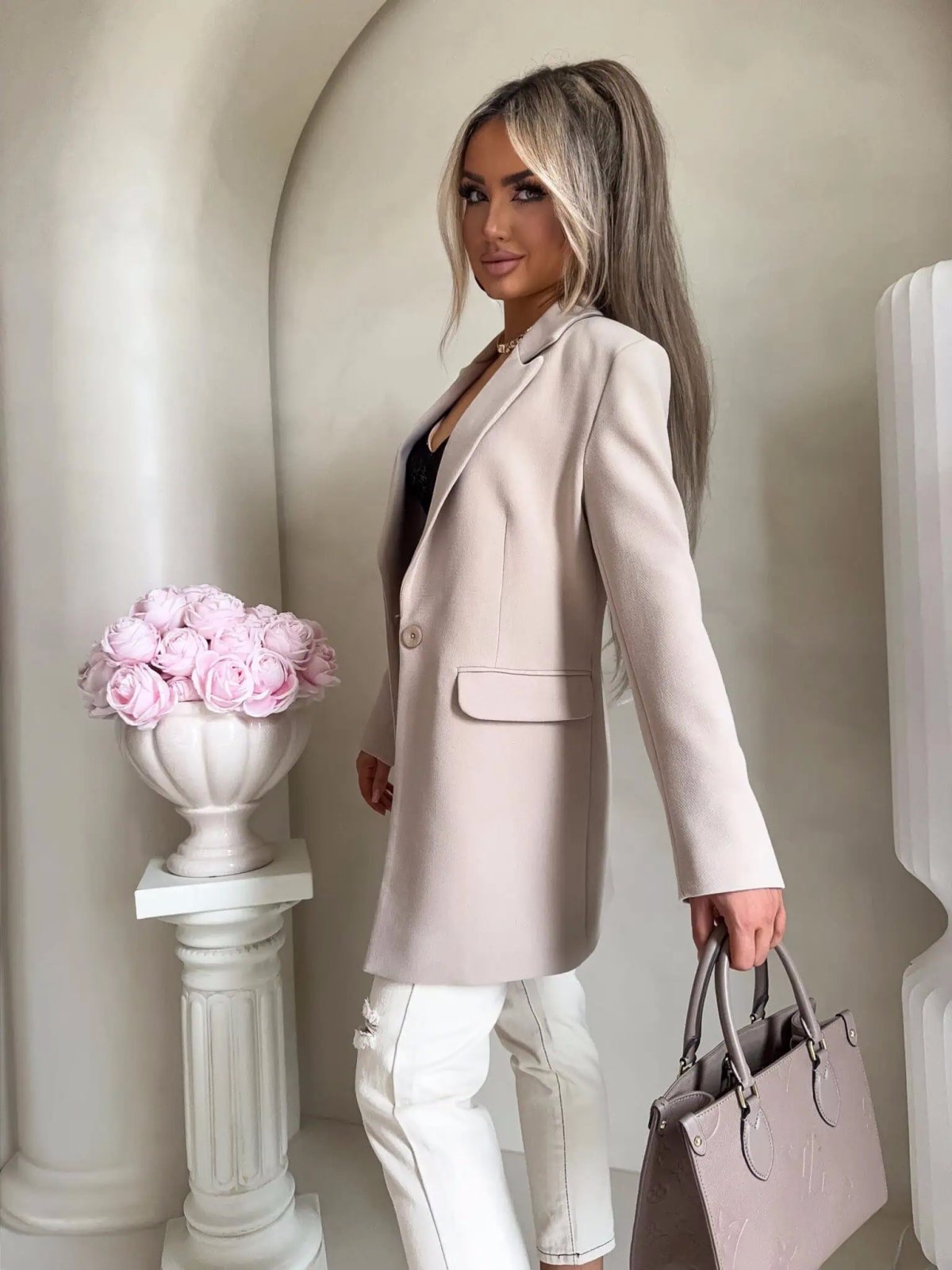 Marynarka LONG, beżowa