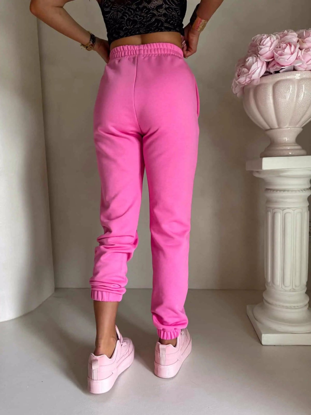 Spodnie dresowe CLASSIC, mocny róż