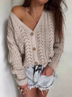 Sweter z bawełny WOOD, beż