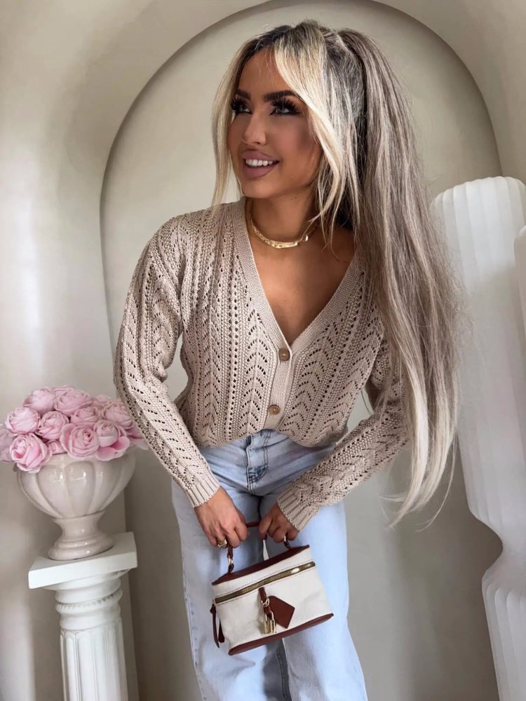 Sweter z bawełny WOOD, beż