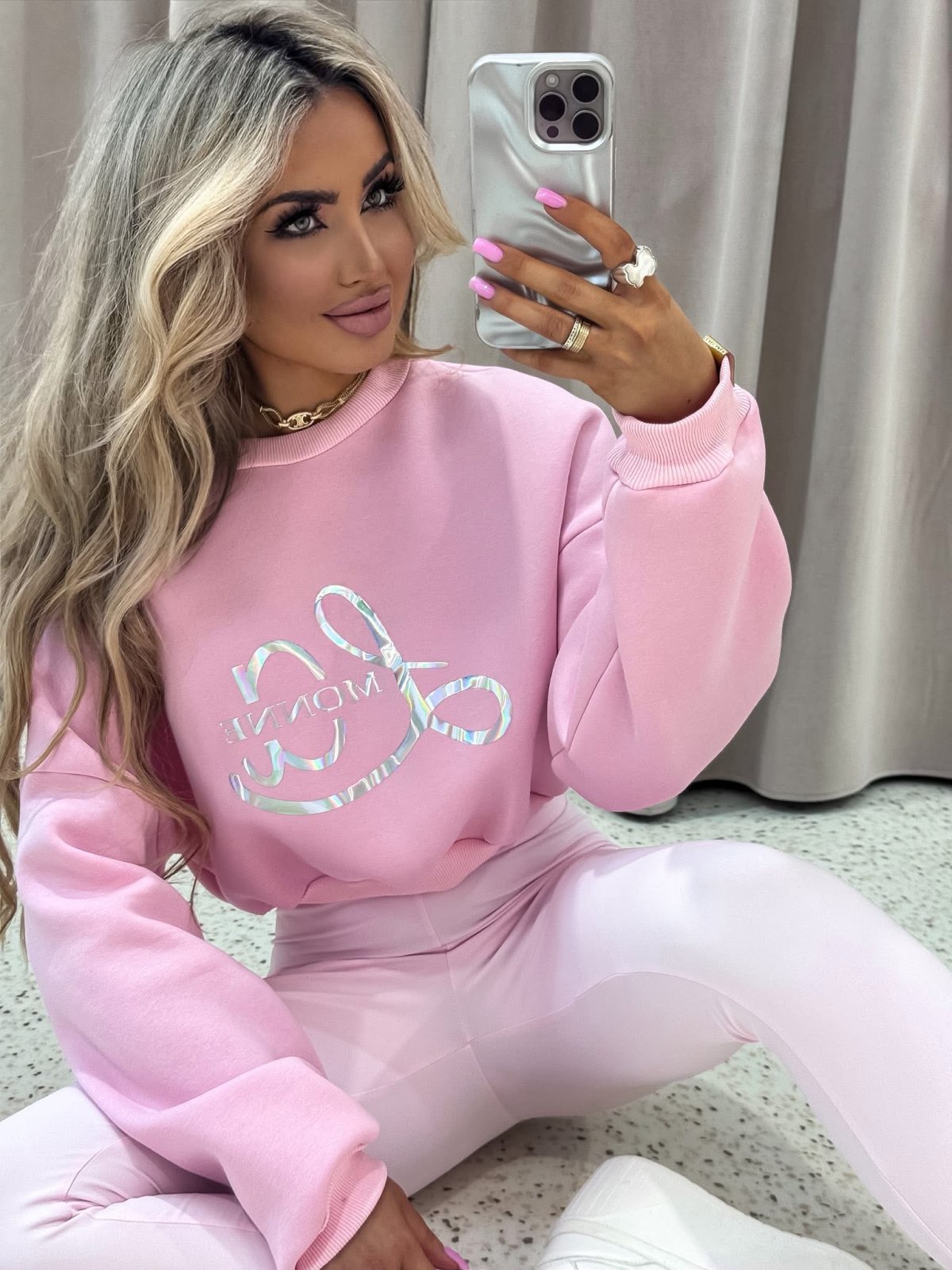 Komplet premium HOLO, light pink