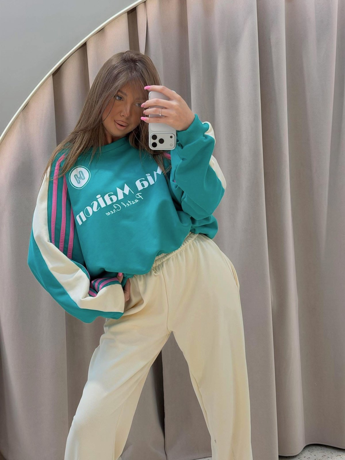 Komplet premium PASTELLO, turquoise/cream