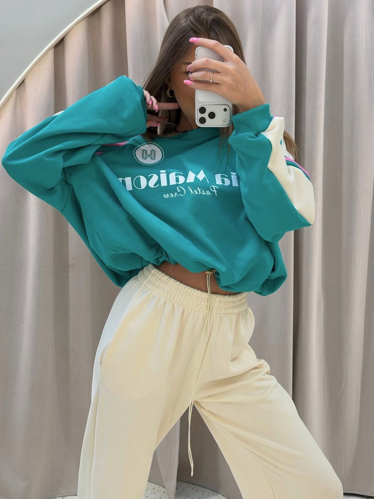 Komplet premium PASTELLO, turquoise/cream