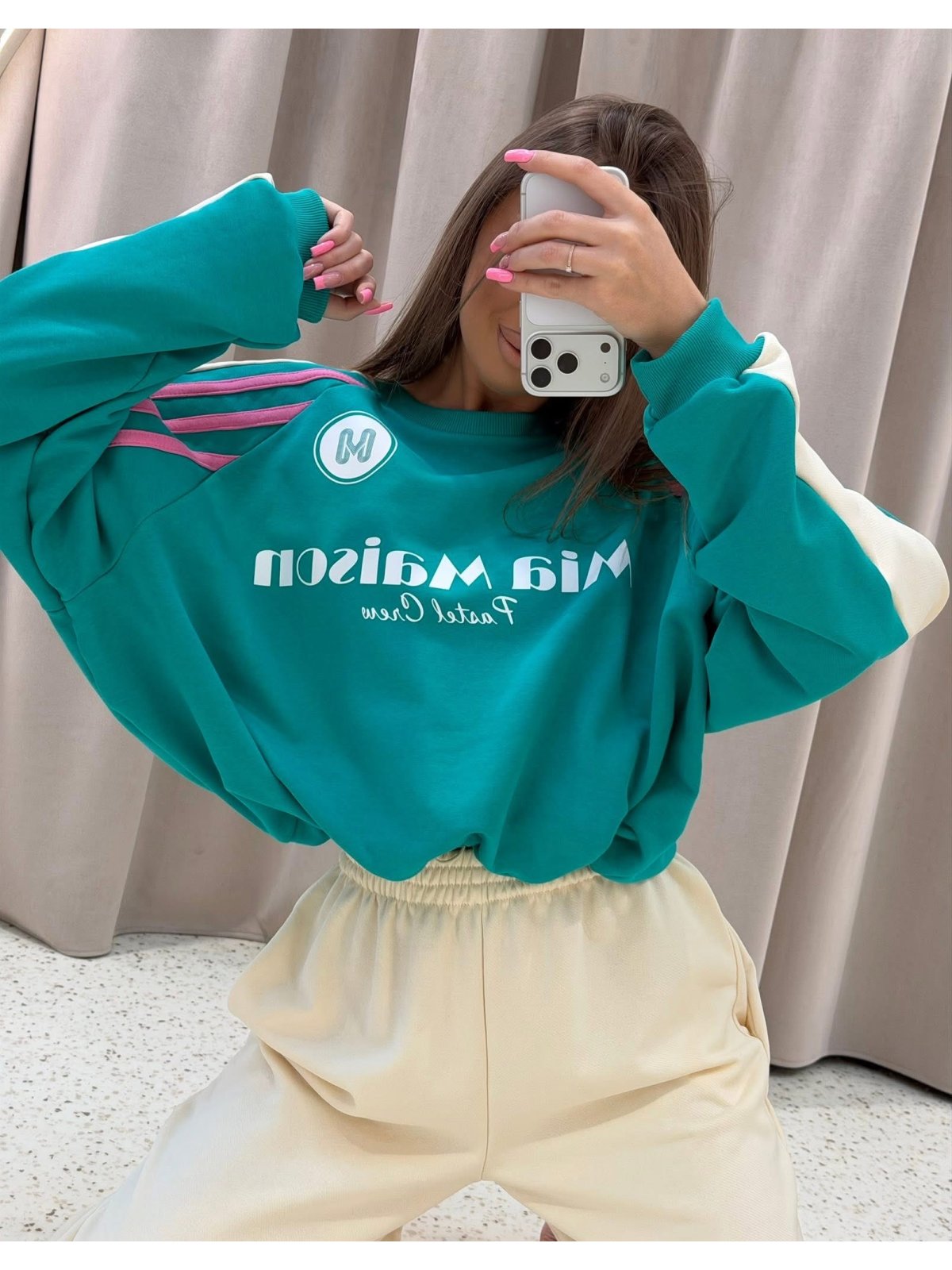 Komplet premium PASTELLO, turquoise/cream