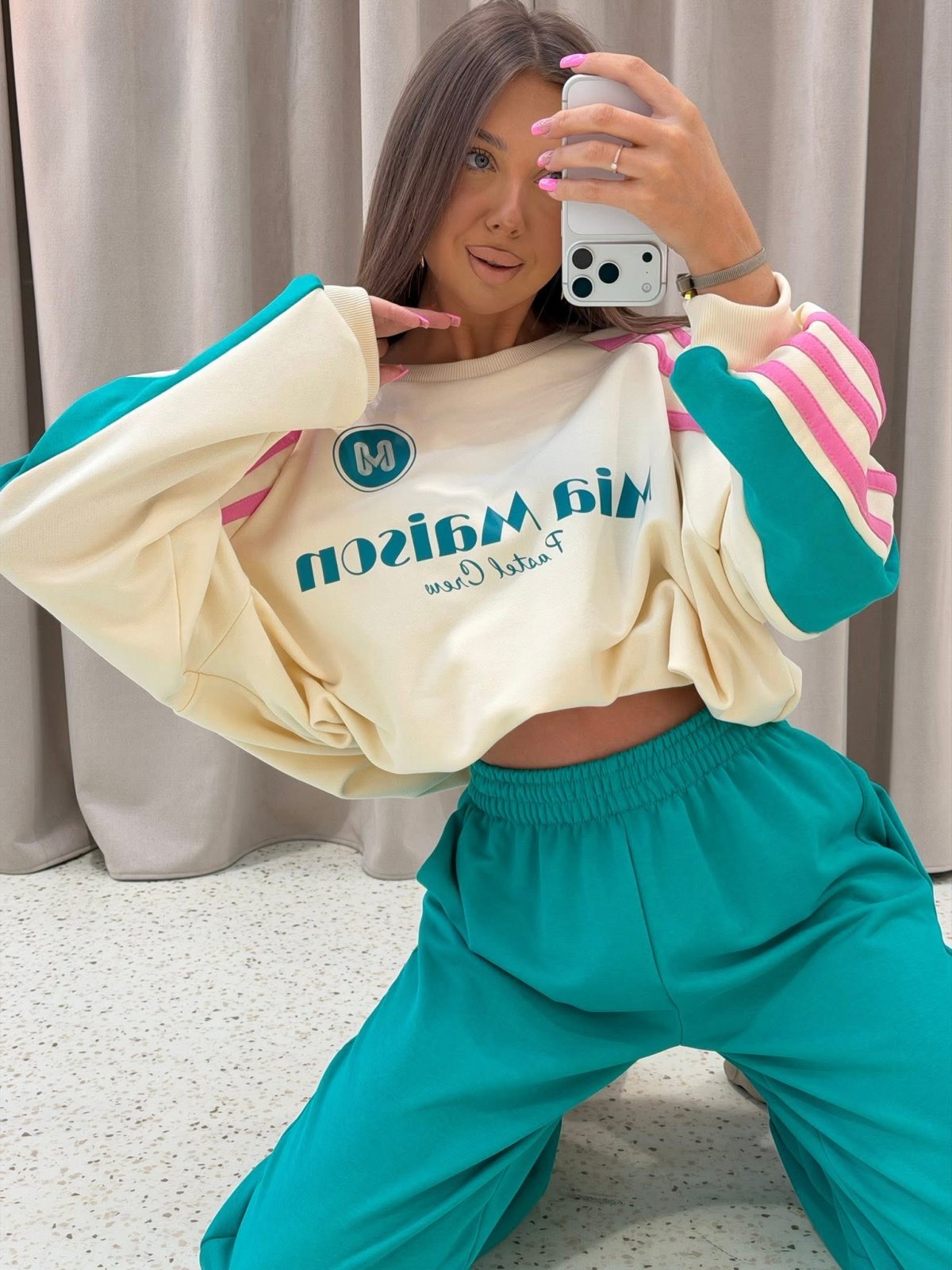 Komplet premium PASTELLO, cream/turquoise