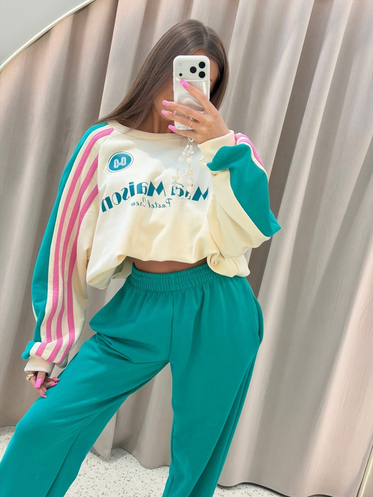 Komplet premium PASTELLO, cream/turquoise