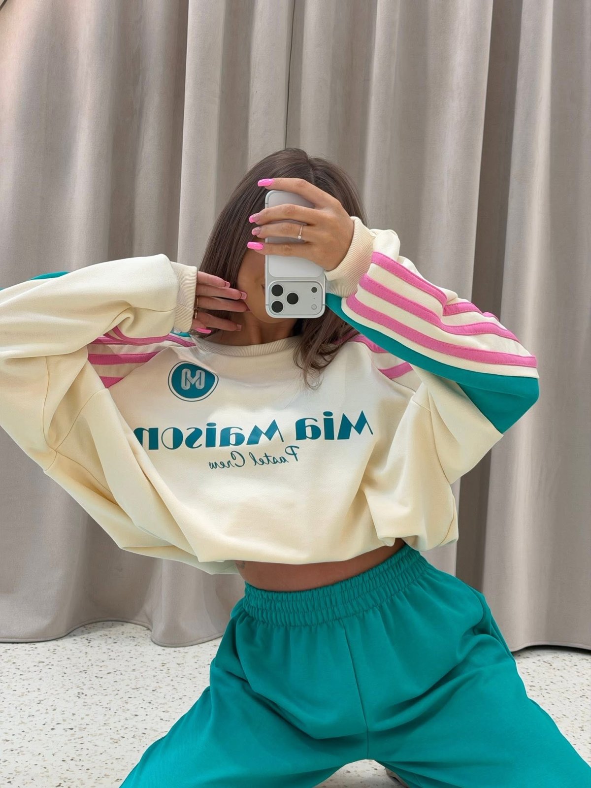 Komplet premium PASTELLO, cream/turquoise