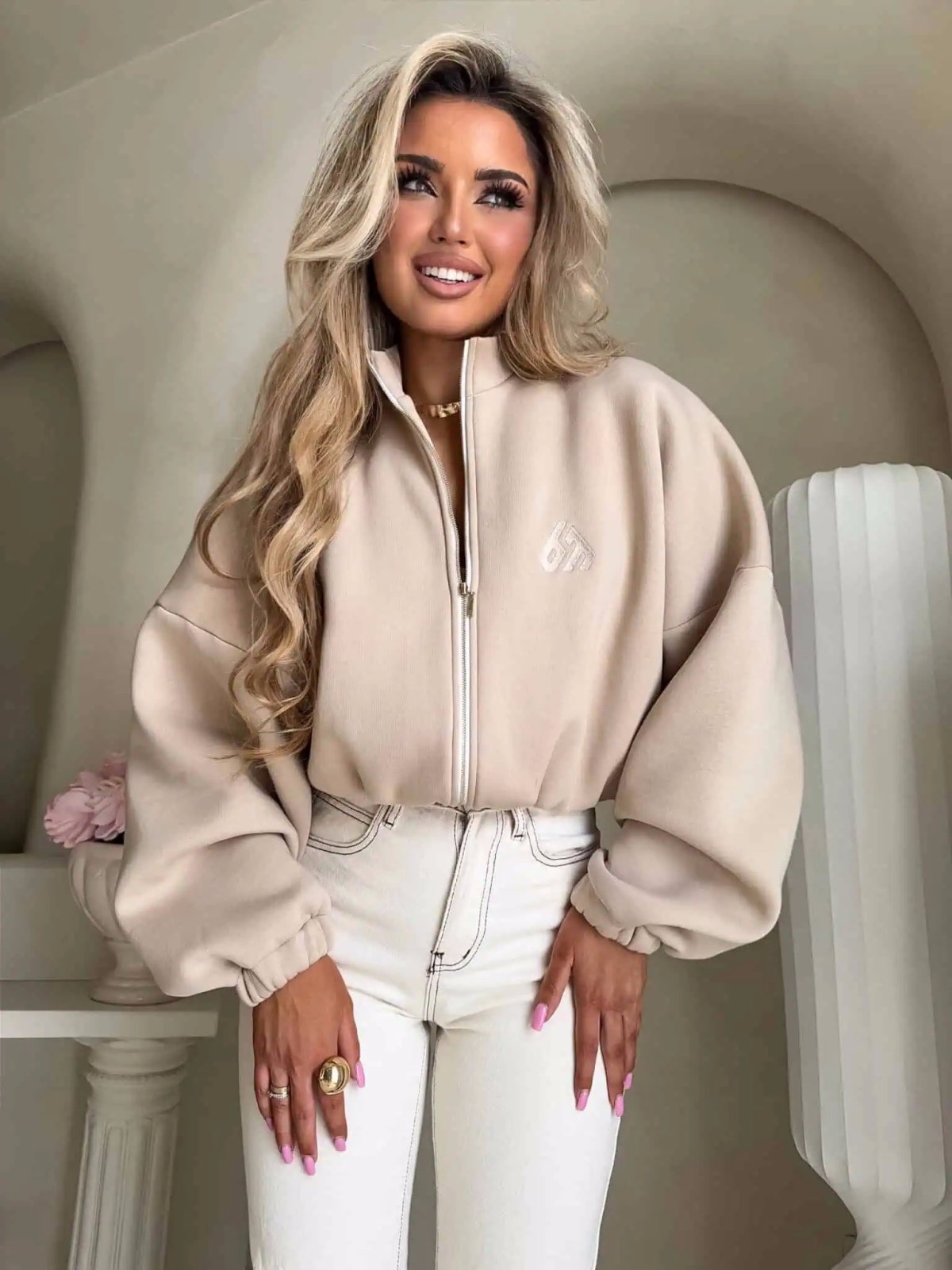 Bluza dresowa BESTIE, beż