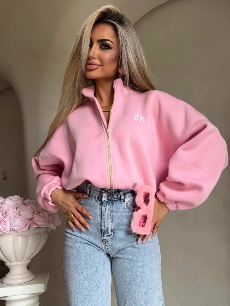 Bluza dresowa BESTIE, różowa