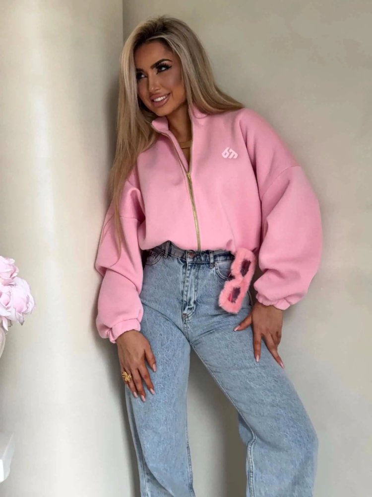 Bluza dresowa BESTIE, różowa