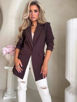 Marynarka LONG, czekoladowa