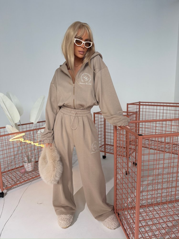 Spodnie dresowe REGULAR, latte