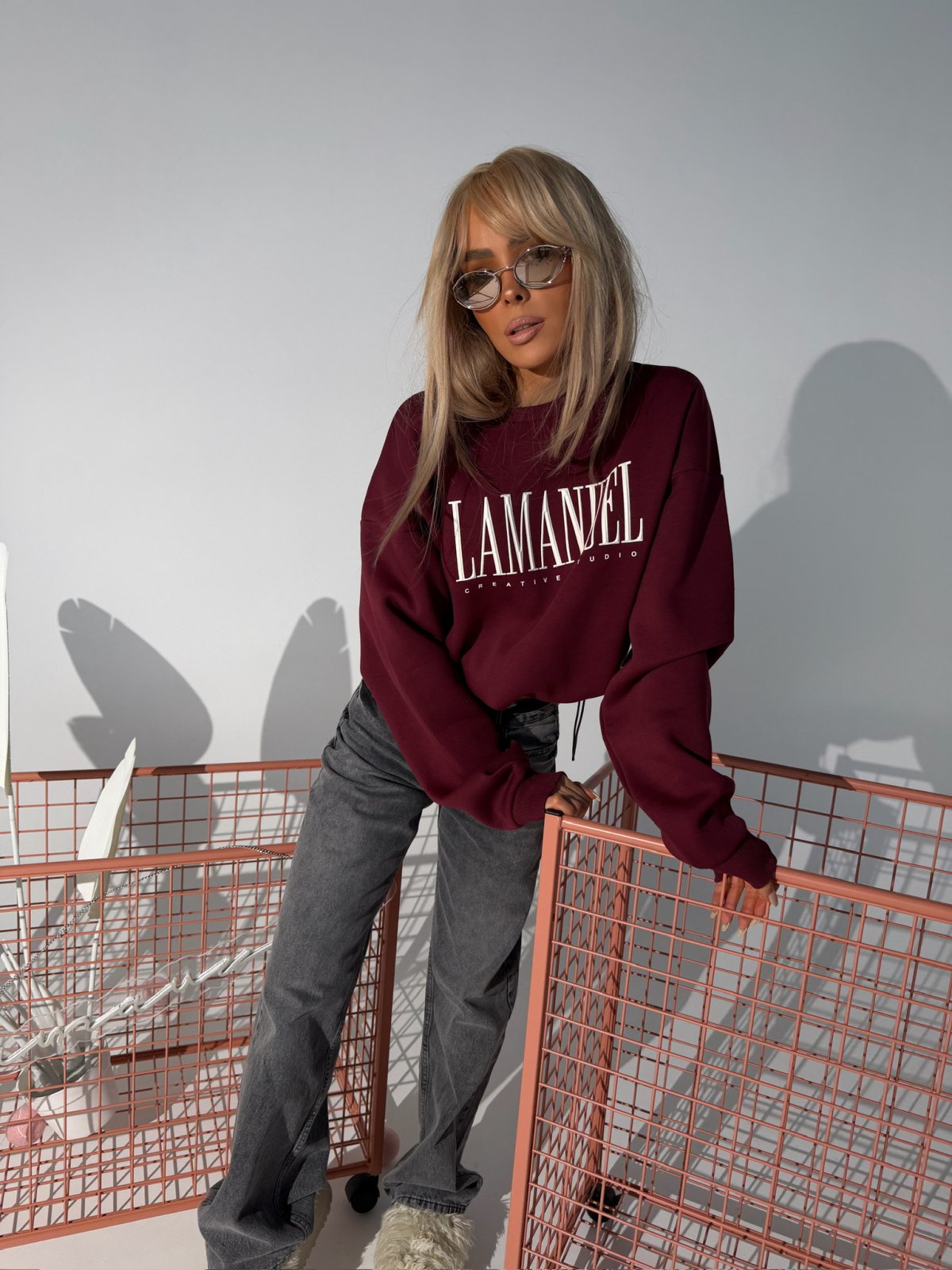 Bluza CREATIVE LM, bordo