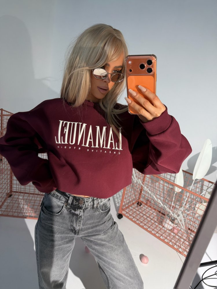 Bluza CREATIVE LM, bordo