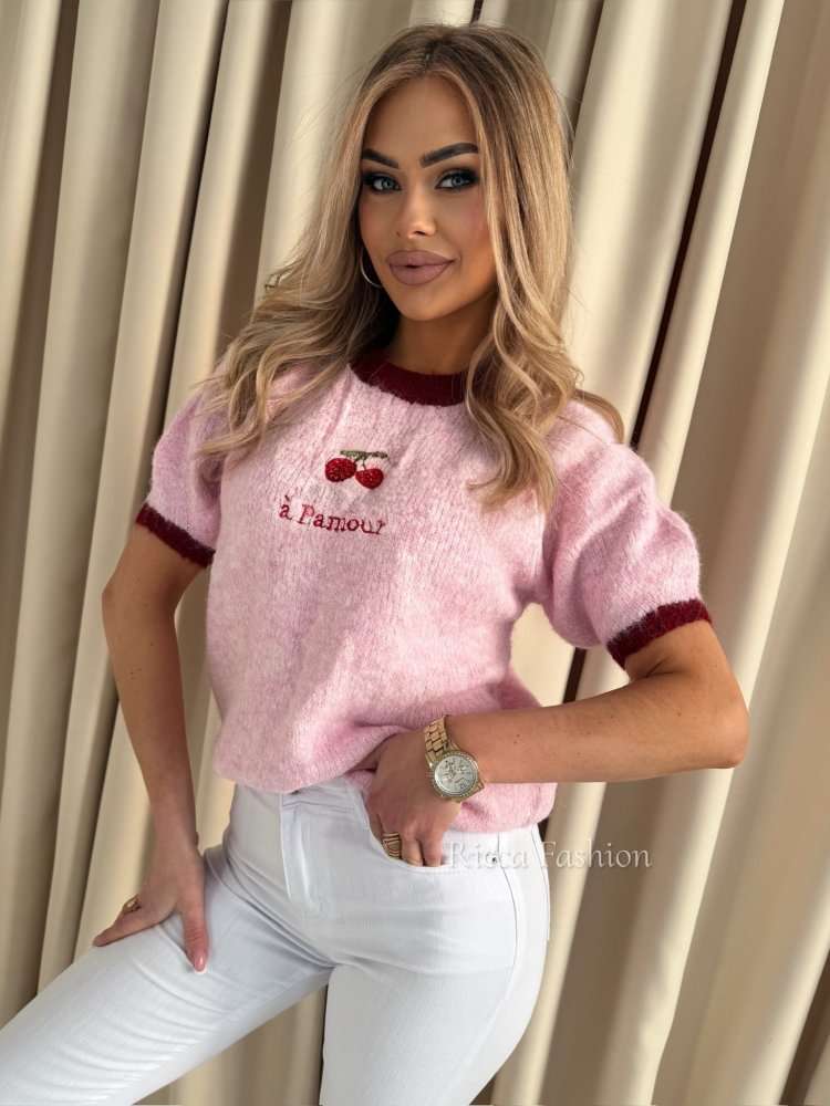 Sweter z wiskozą CHERRY, pink