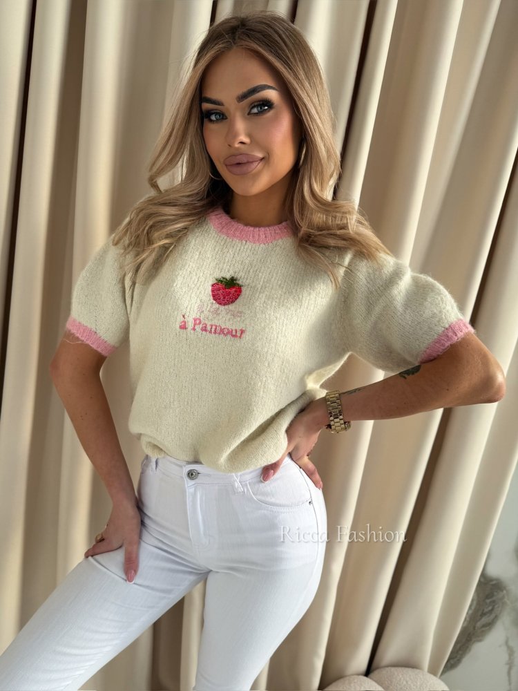 Sweter z wiskozą CHERRY, beige