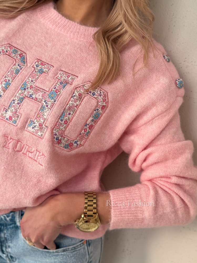 Sweter z wełną SOHO FLOWER,...