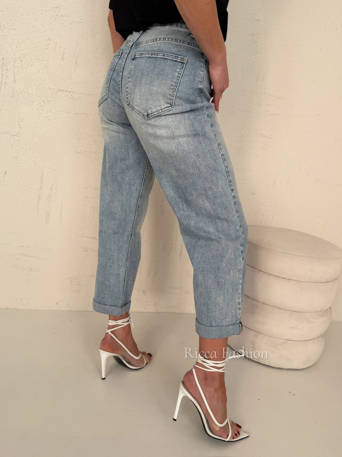 Spodnie straight leg AIHAN, light blue