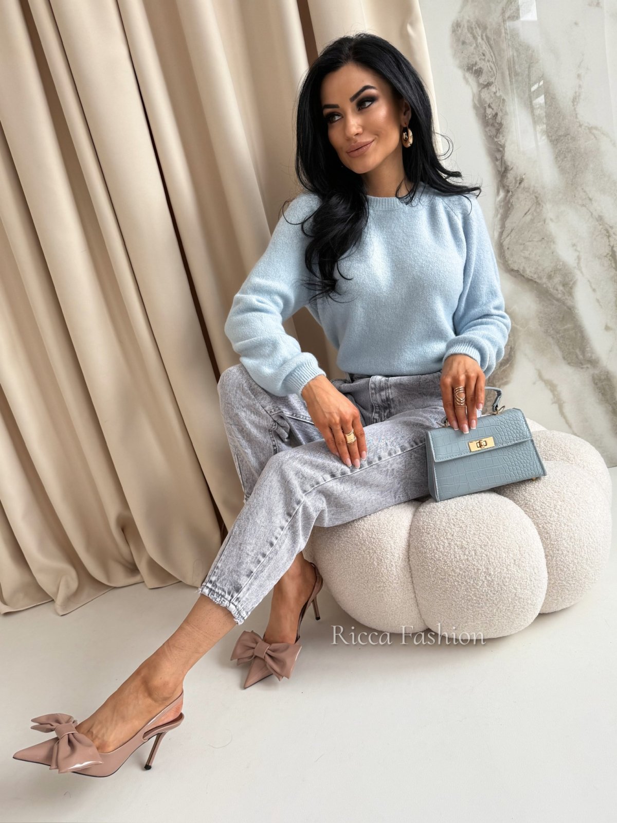 Sweter WISPER, baby blue