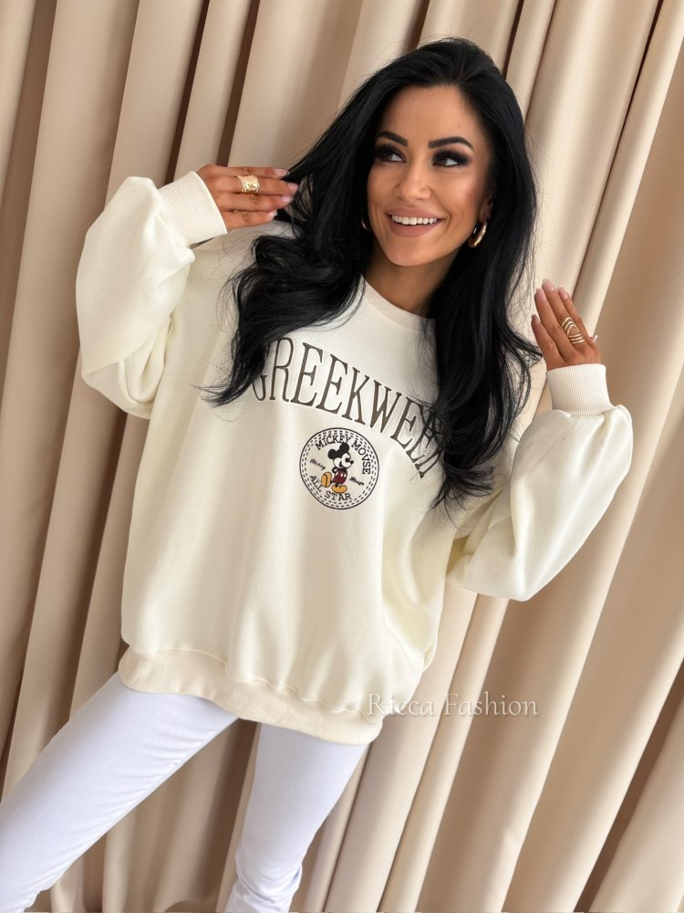 Bluza dresowa GREEKWEEK, cream