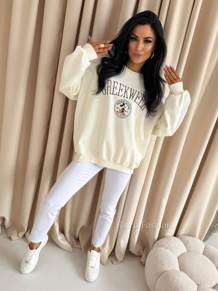 Bluza dresowa GREEKWEEK, cream