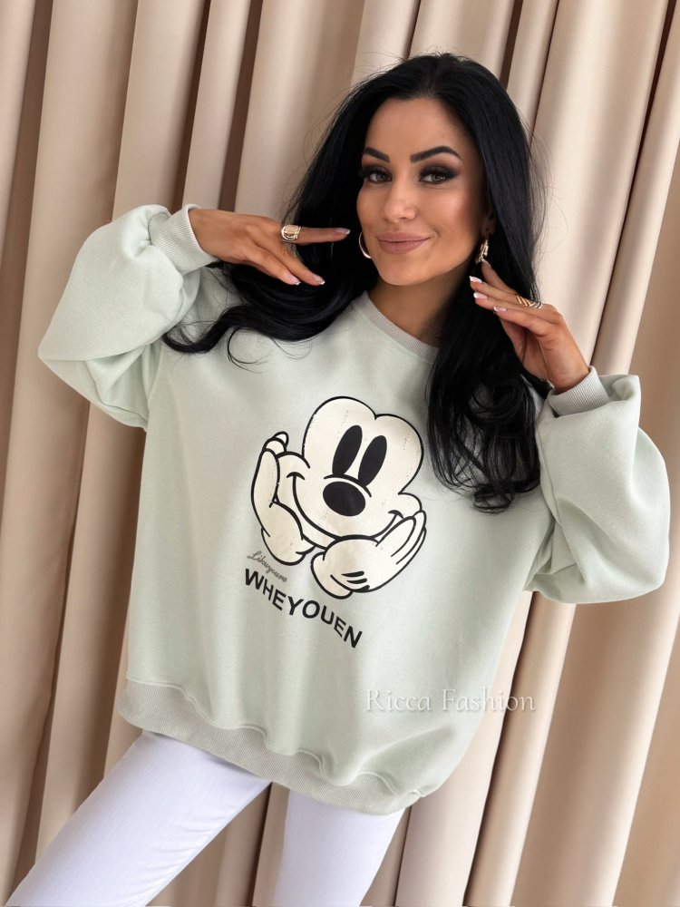 Bluza dresowa MICKEY, matcha