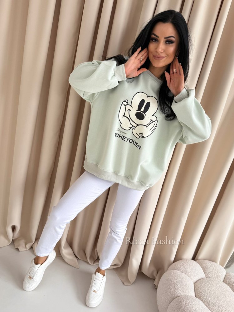 Bluza dresowa MICKEY, matcha